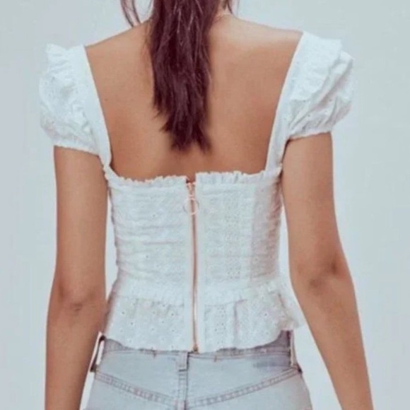 For Love And Lemons Charlotte Cottage Core Crop Top - Picture 6 of 10
